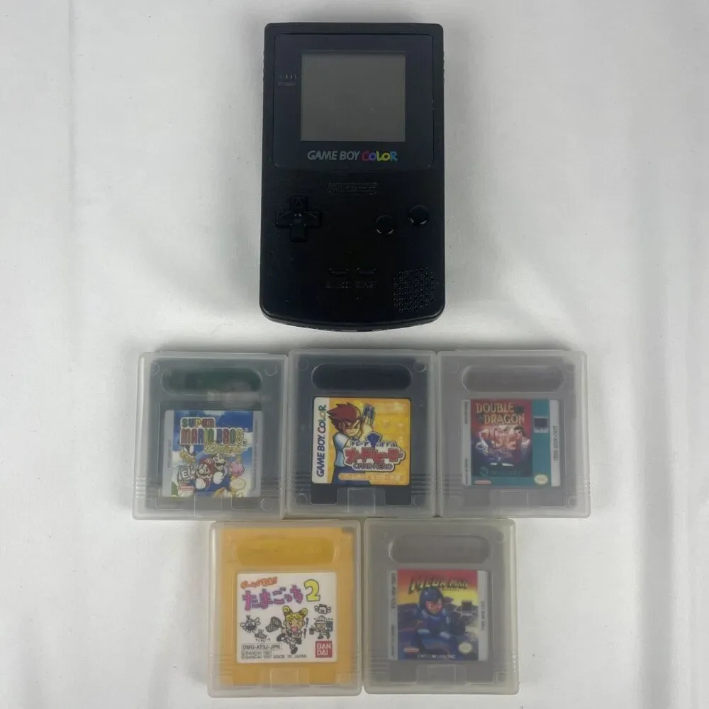 BUNDLE Nintendo Game Boy Color Black OEM + 5 Games Mario Bros ~ Tested Working